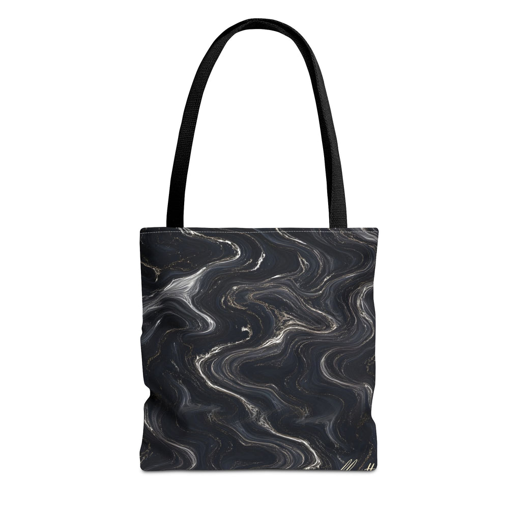 Black & Silver Marble Tote Bag