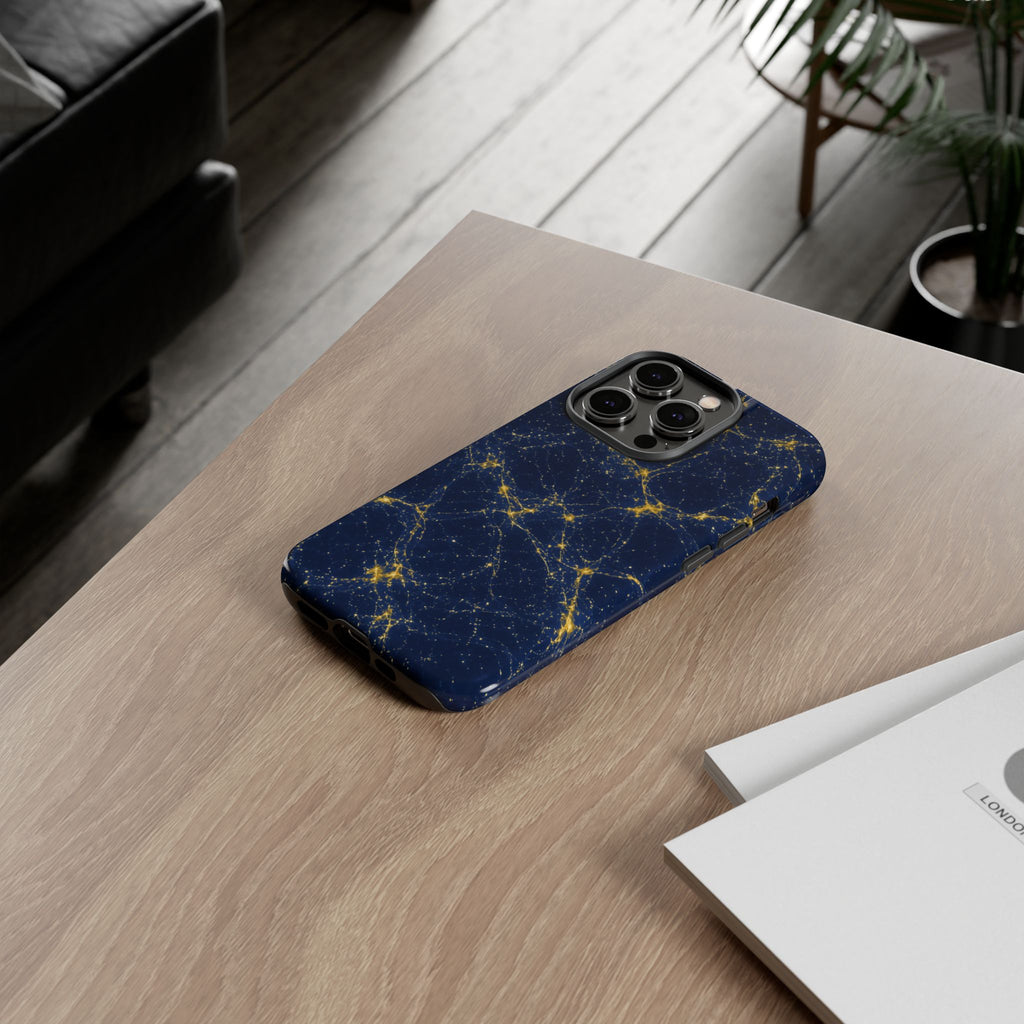 Neon Mycelium - Mustard Navy Phone Case