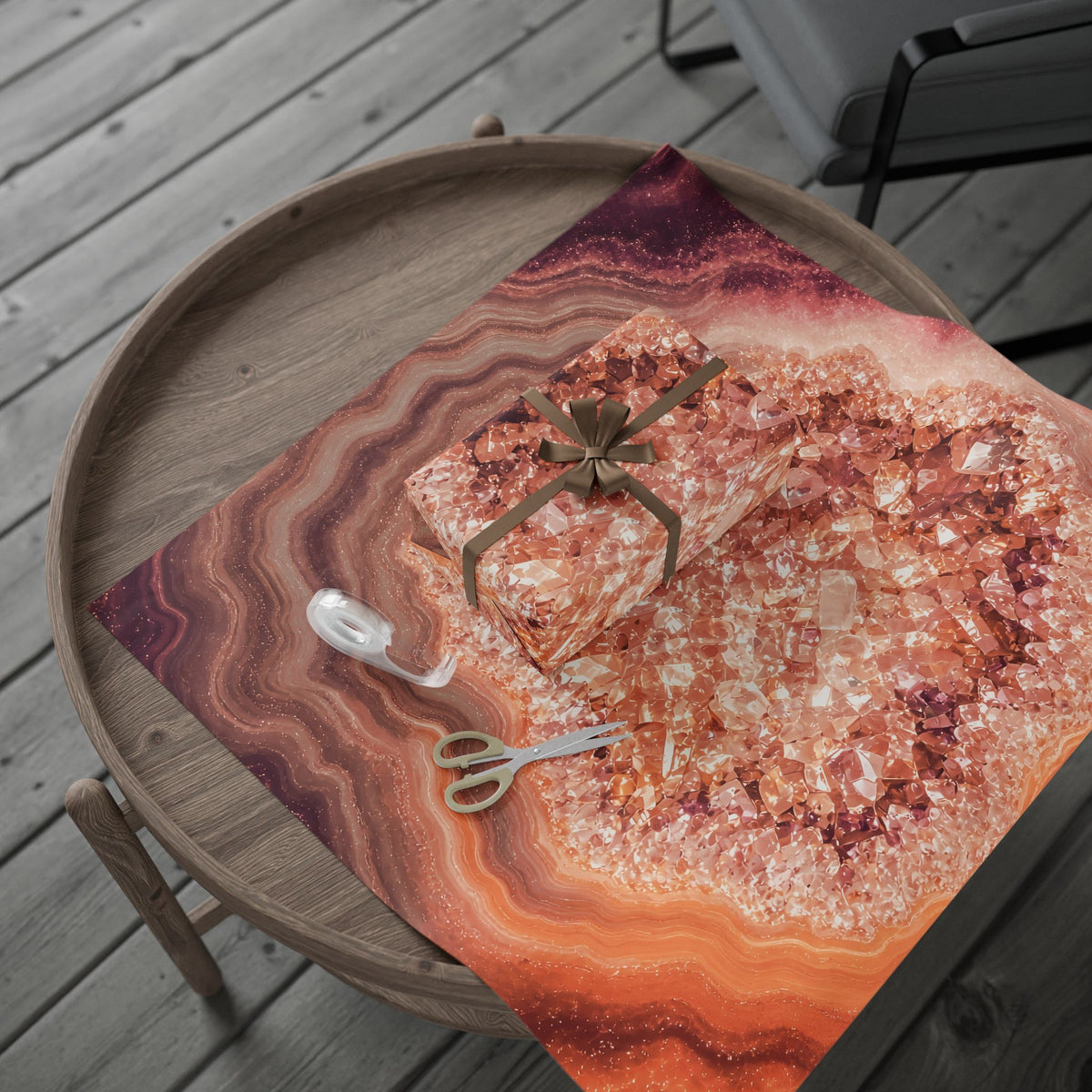 Geode Core - Peach Sorbet Wrapping Paper
