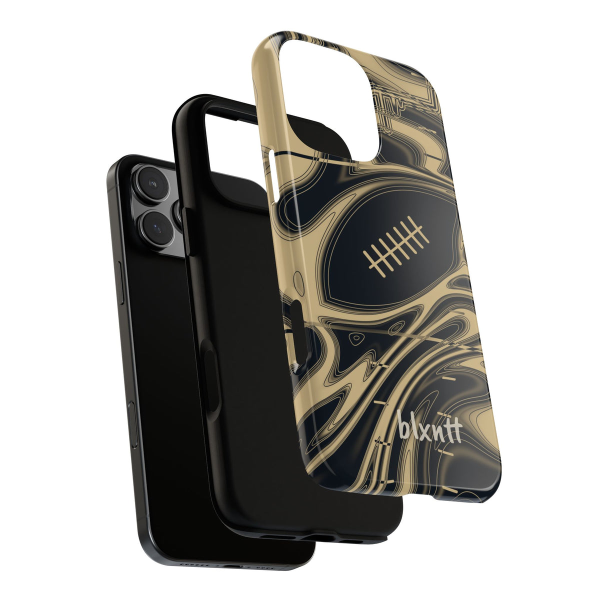 Old Gold & Black Trippy Football Phone Case