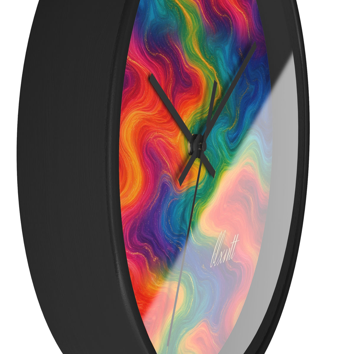 Rainbow Marble Wall Clock