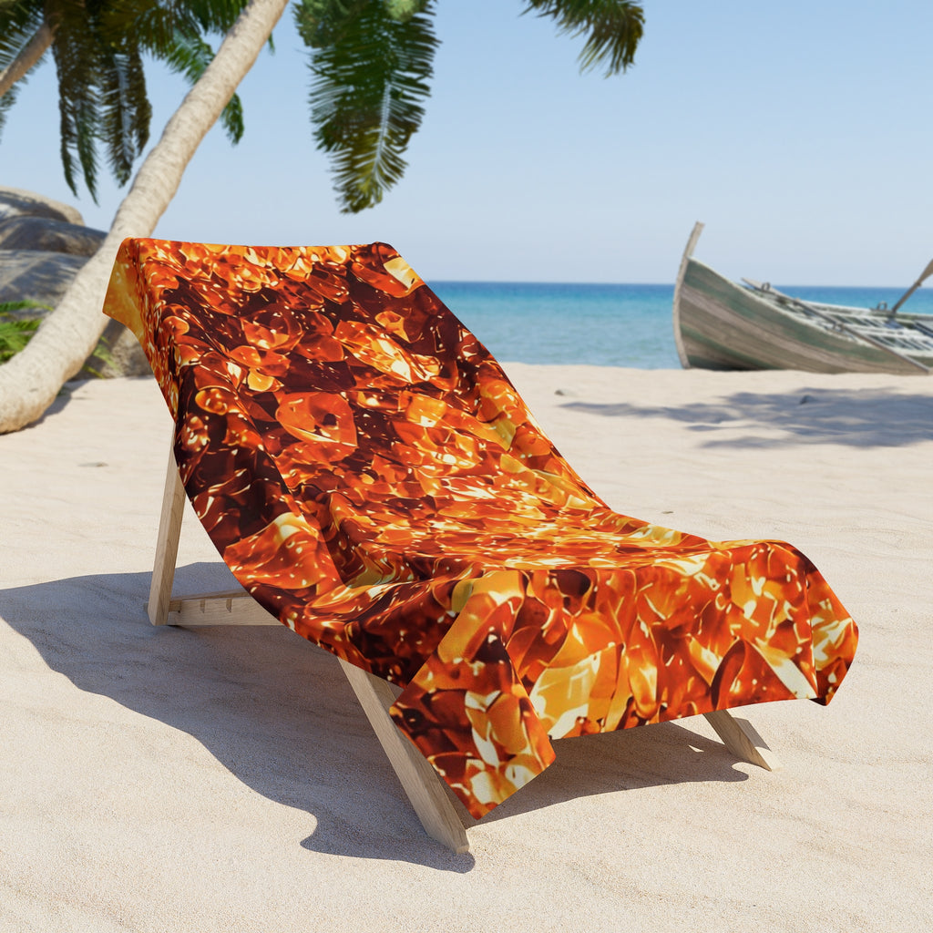 Geode Core - Molten Lava Beach Towel