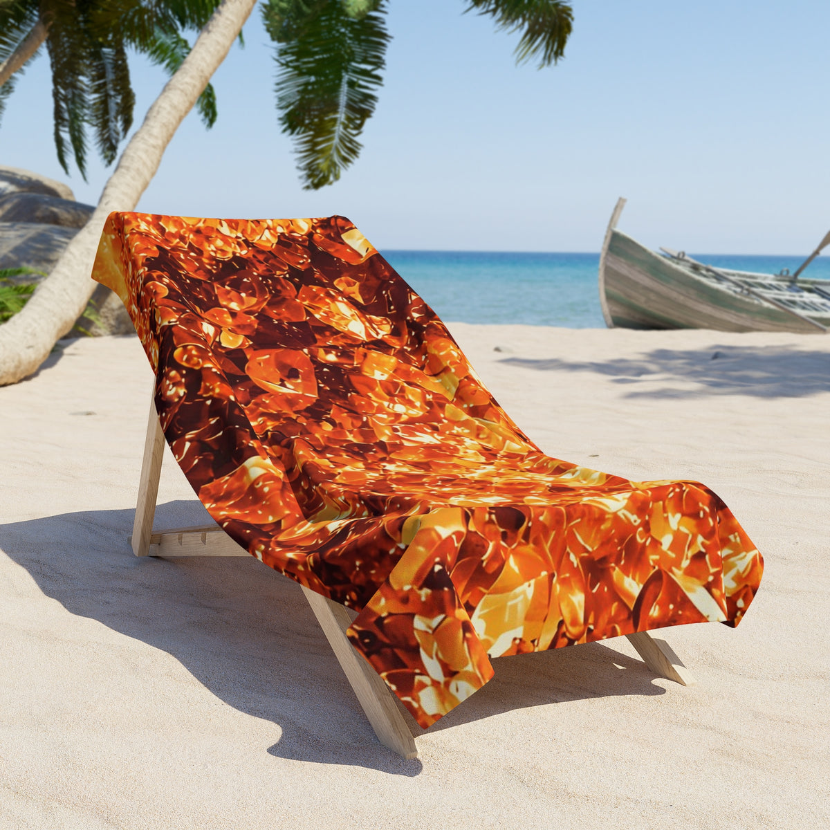 Geode Core - Molten Lava Beach Towel