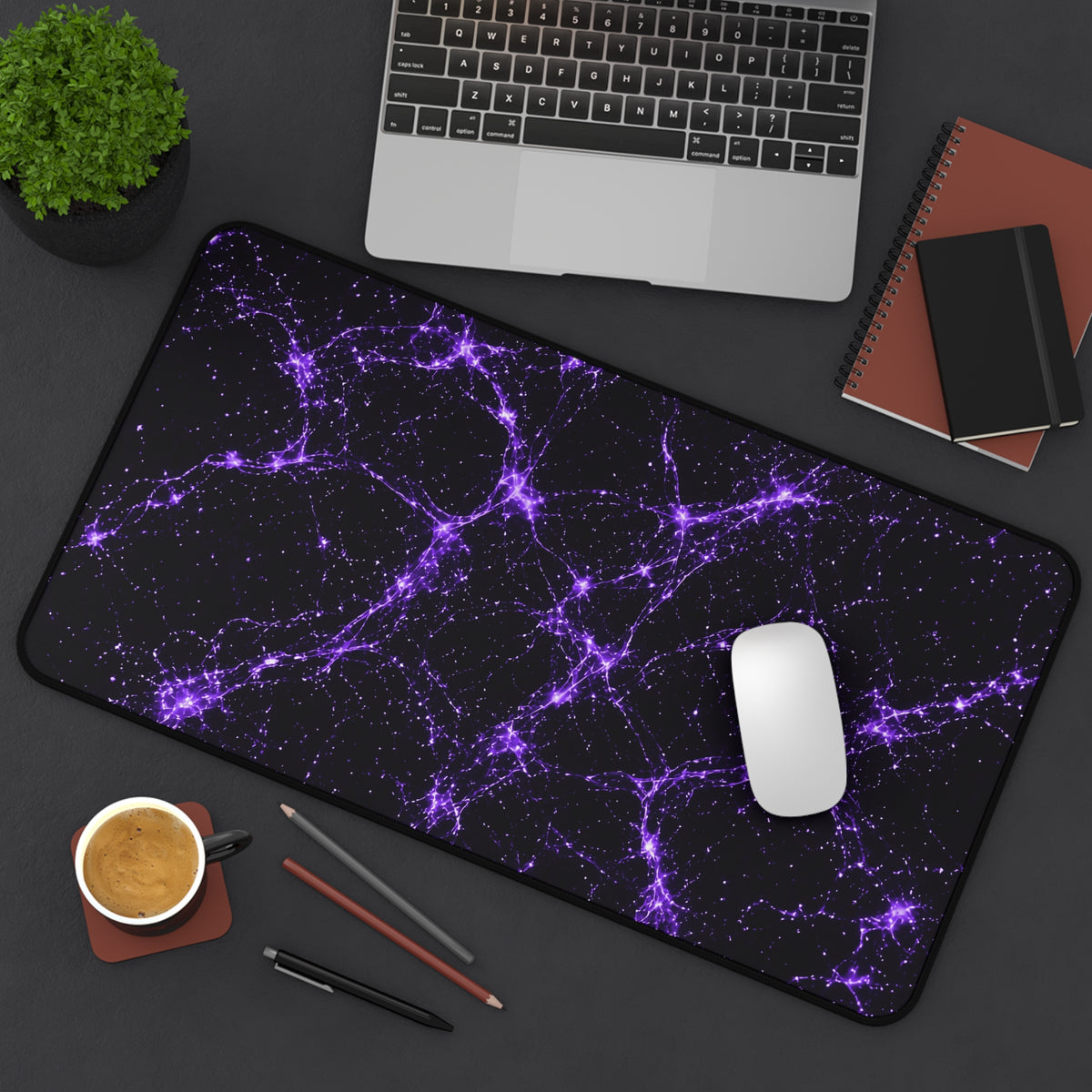 Neon Mycelium - Ultraviolet Desk Mat