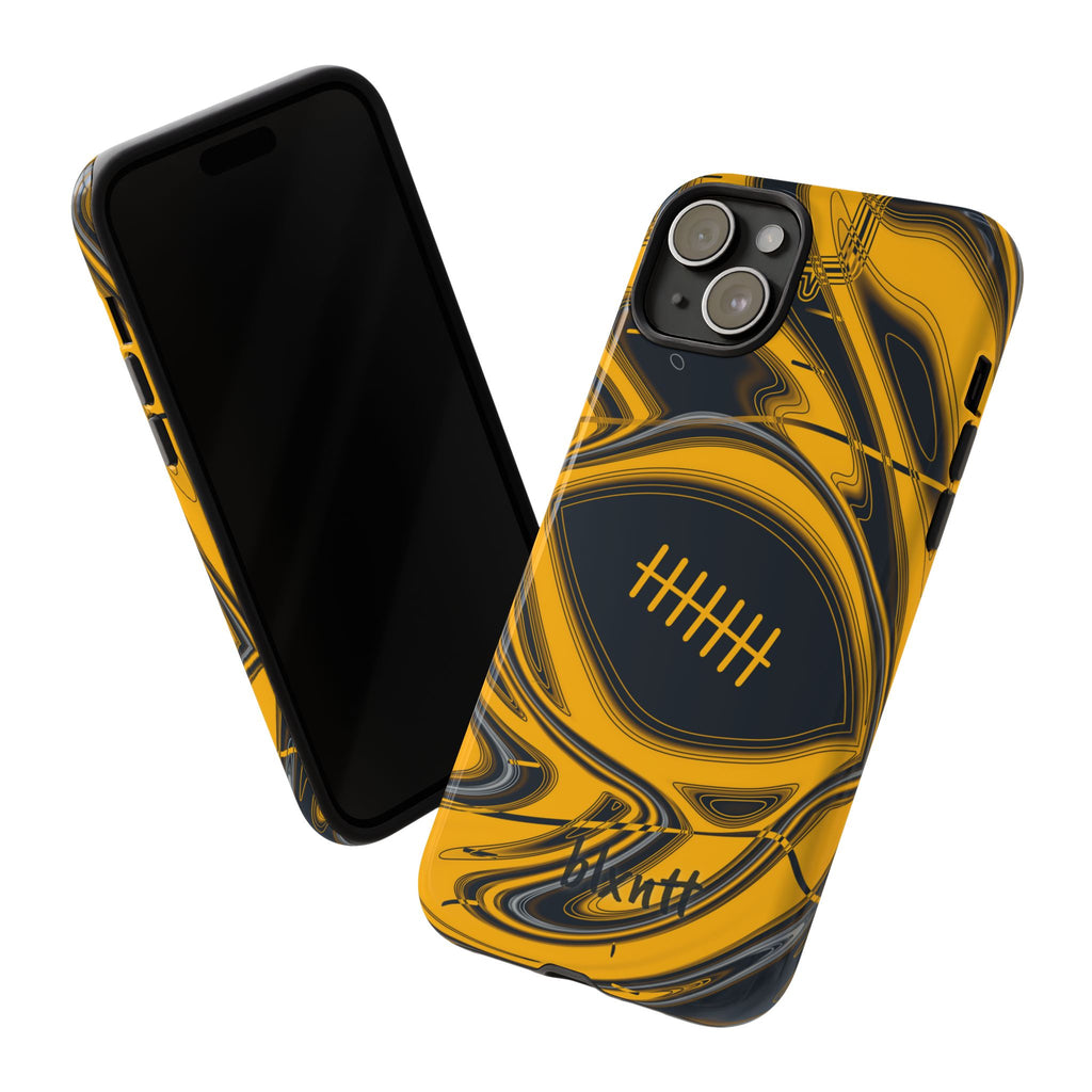 Black & Gold Trippy Football Phone Case