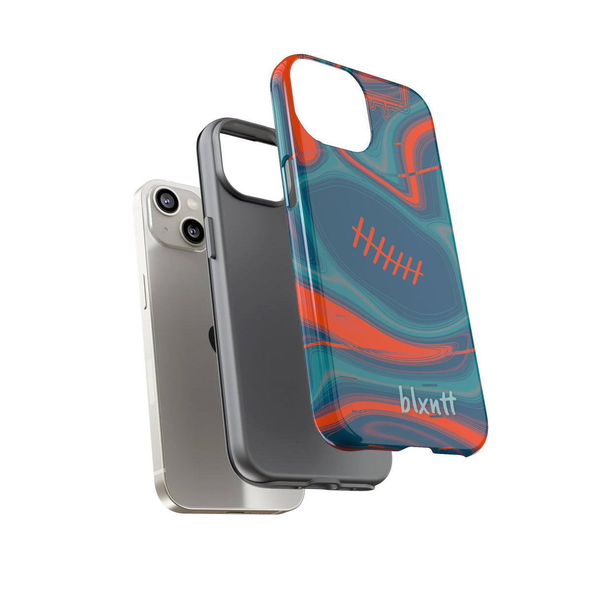 Aqua & Orange Trippy Football Phone Case