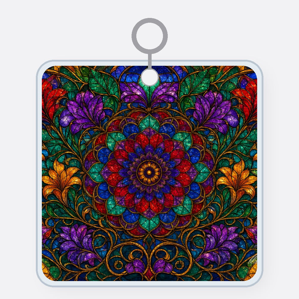Stained Glass Garden Acrylic Keychain