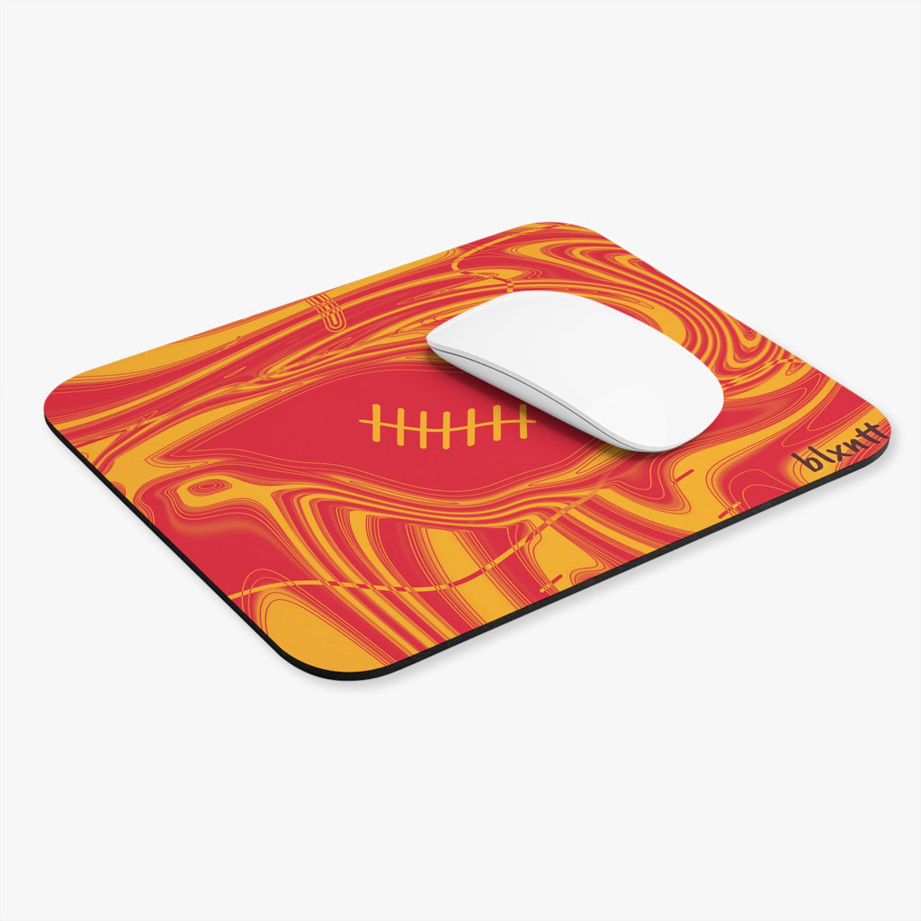 Red & Yellow Trippy Football Mouse Pad