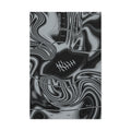 Black & Silver Trippy Football Glossy Canvas