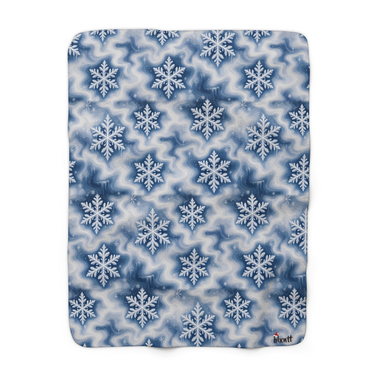 Snowflake Trippy Christmas Sherpa Blanket