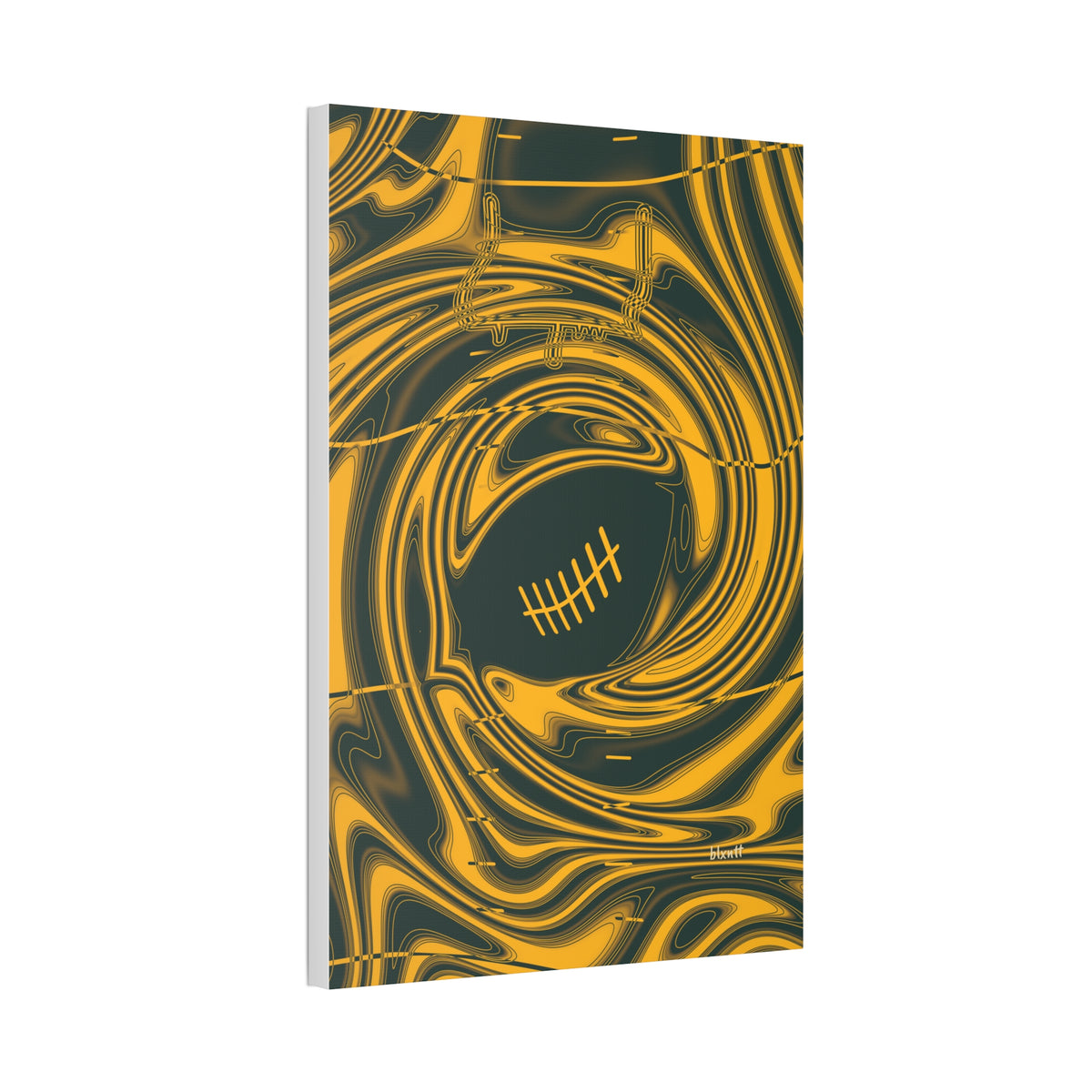 Green & Gold Trippy Football Glossy Canvas
