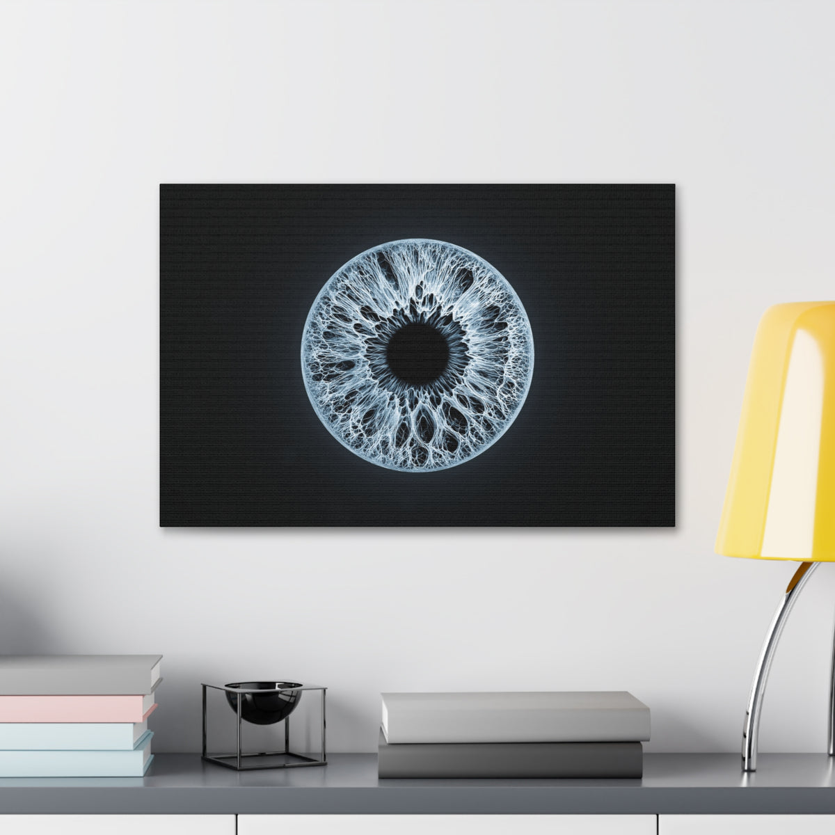 BLXNTT Iris – Lace Web Ice Blue Glossy Canvas