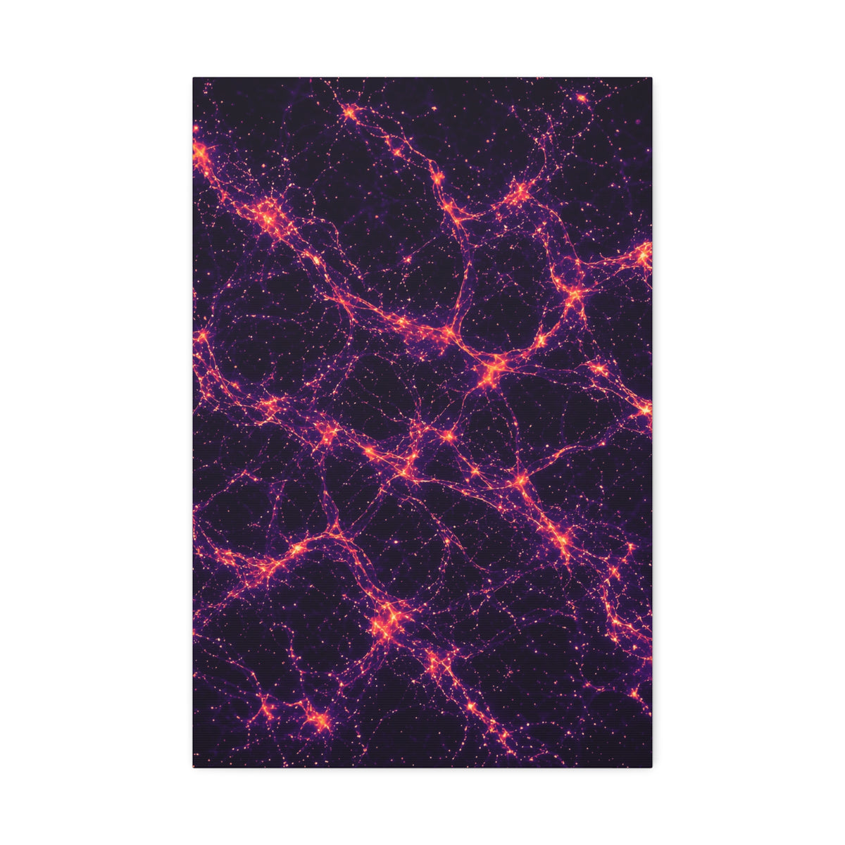 Neon Mycelium - Sunset Synapse Glossy Canvas