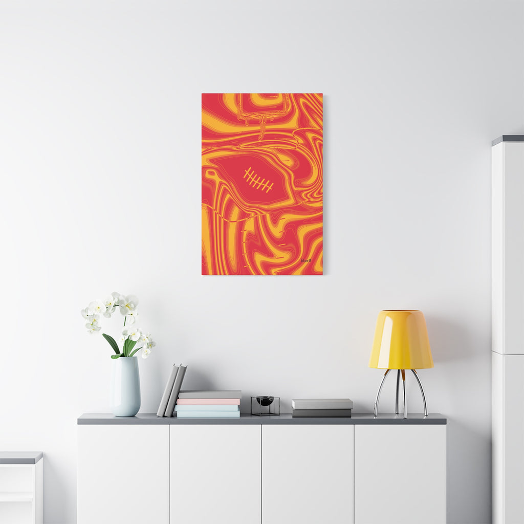 Red & Yellow Trippy Football Canvas
