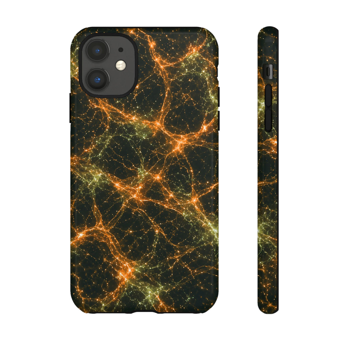 Neon Mycelium - Electric Tangerine Teal Phone Case