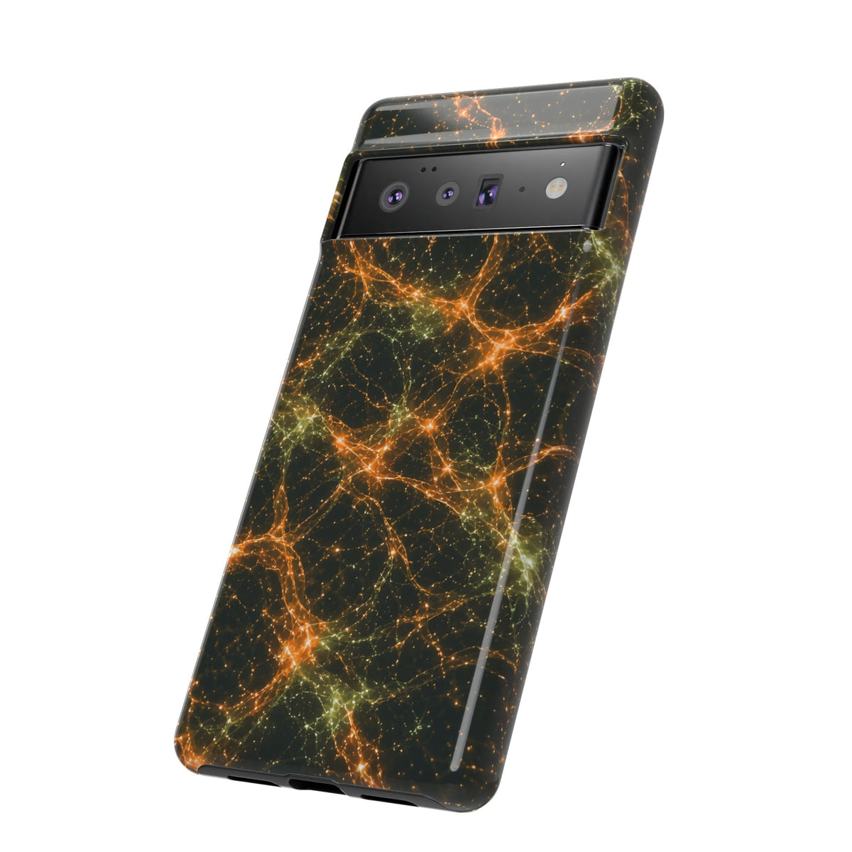 Neon Mycelium - Electric Tangerine Teal Phone Case