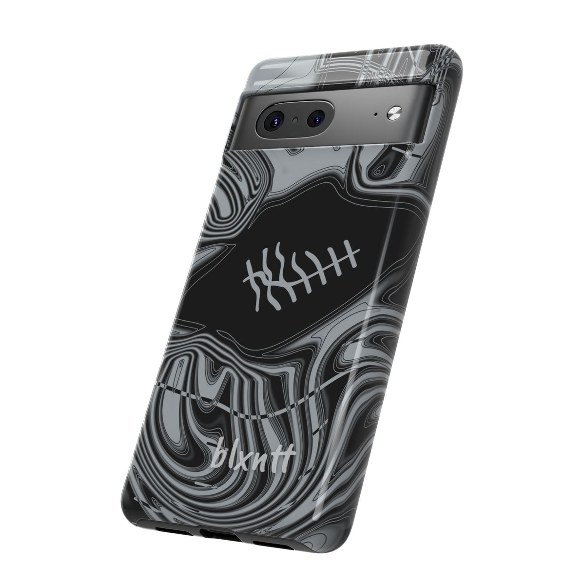 Black & Silver Trippy Football Phone Case