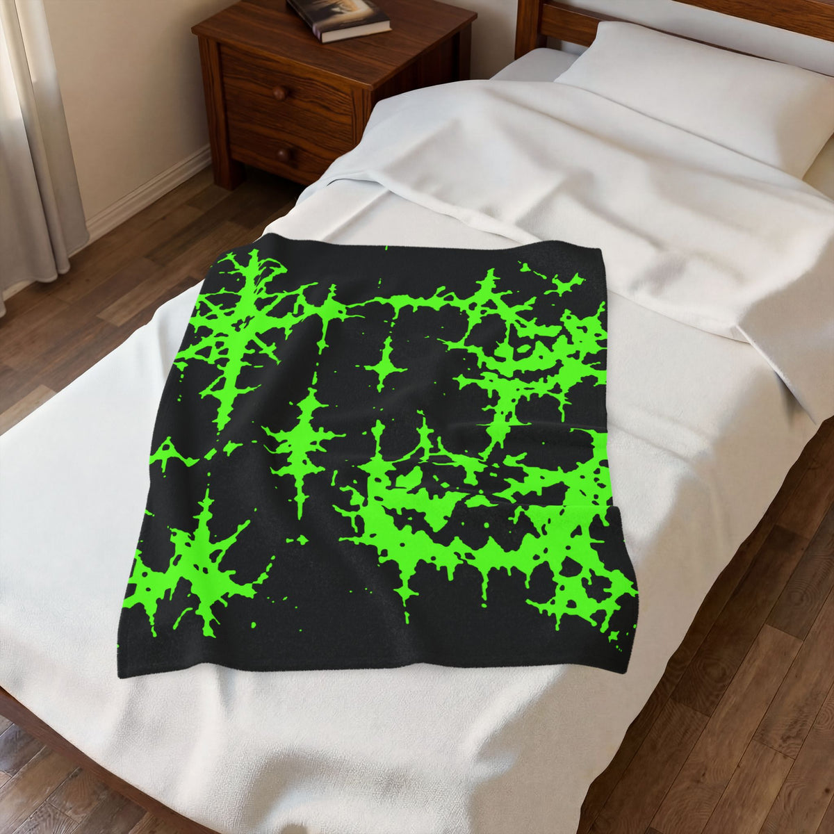 Green Spiderweb Pumpkin Blanket