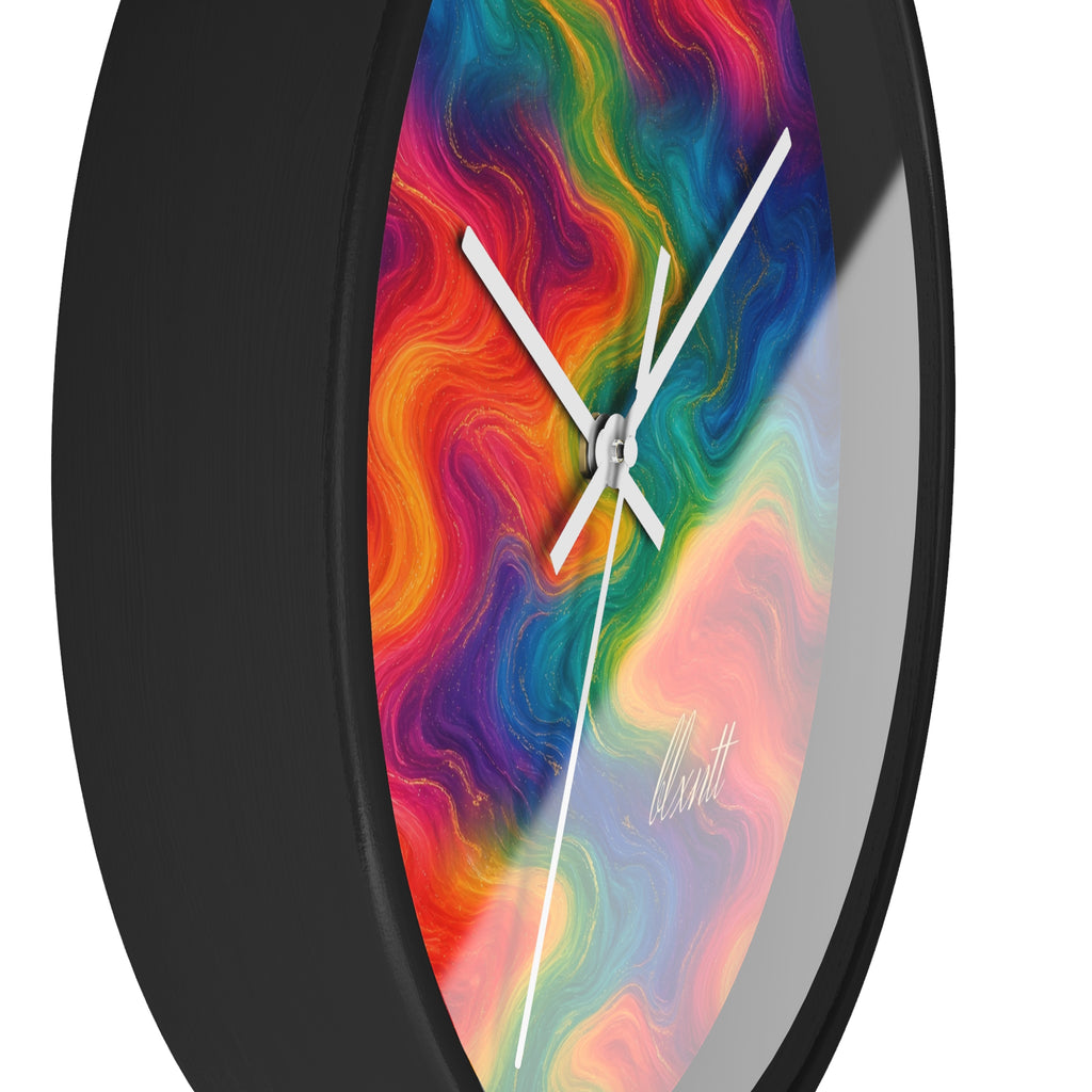 Rainbow Marble Wall Clock
