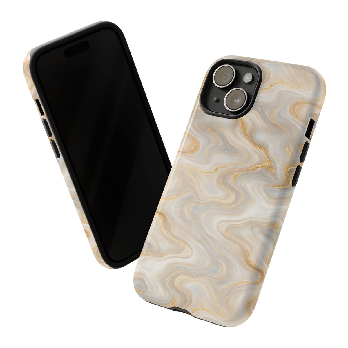White & Gold Marble Phone Case