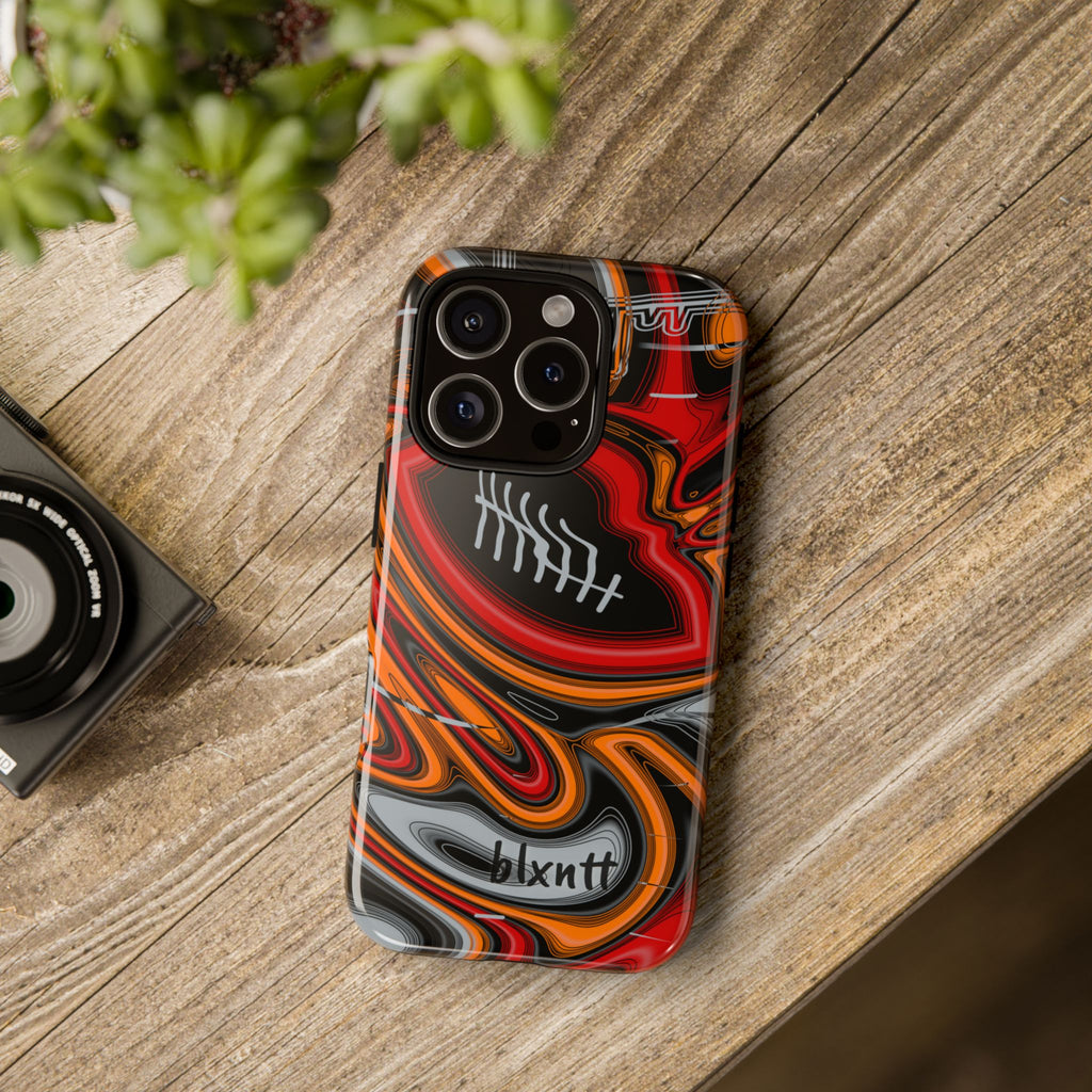 Red, Orange & Pewter Trippy Football Phone Case