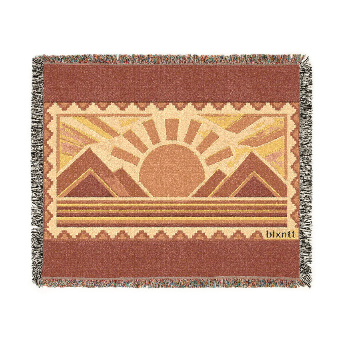BLXNTT Orange Hippie Woven Blanket #1