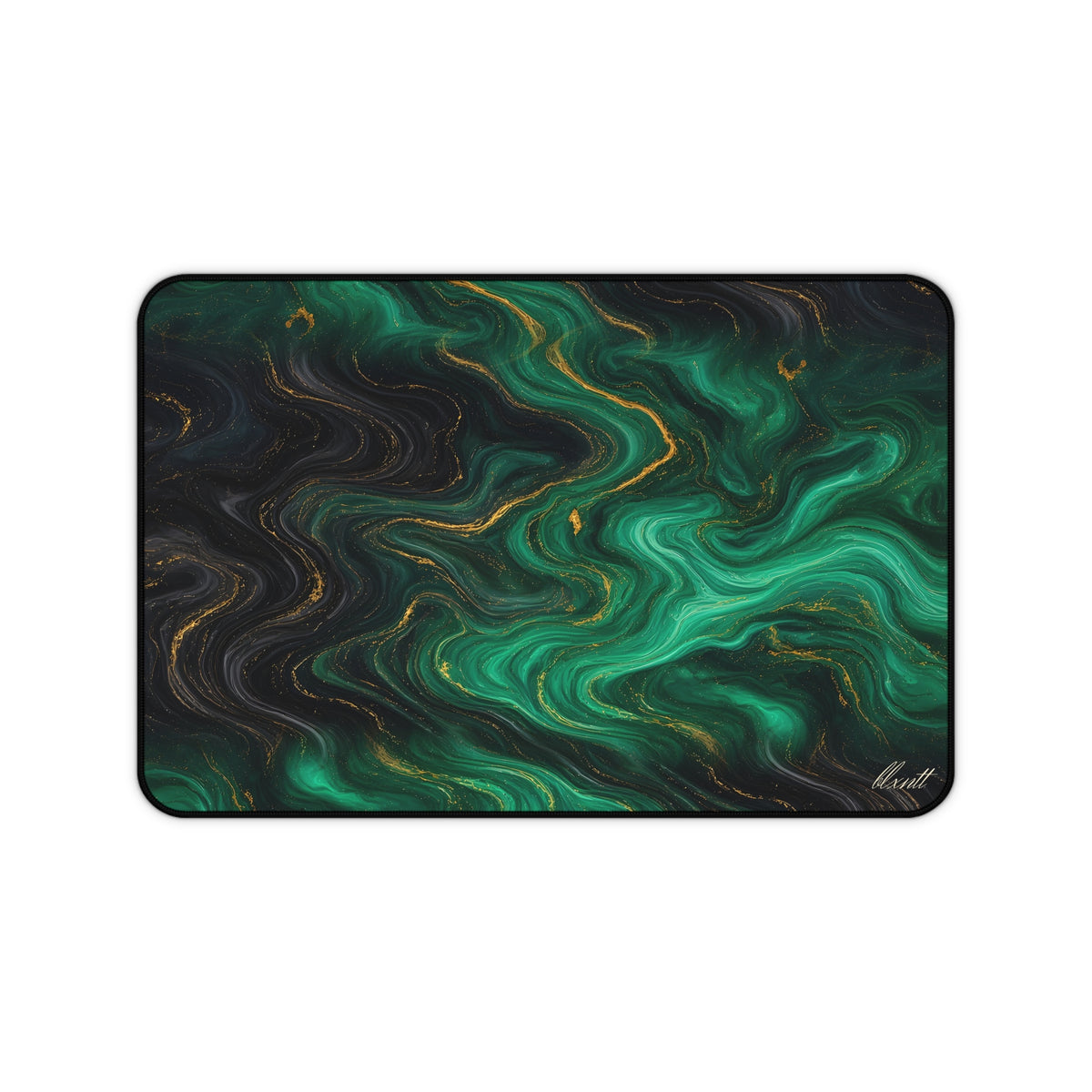 Emerald & Black Marble Desk Mat