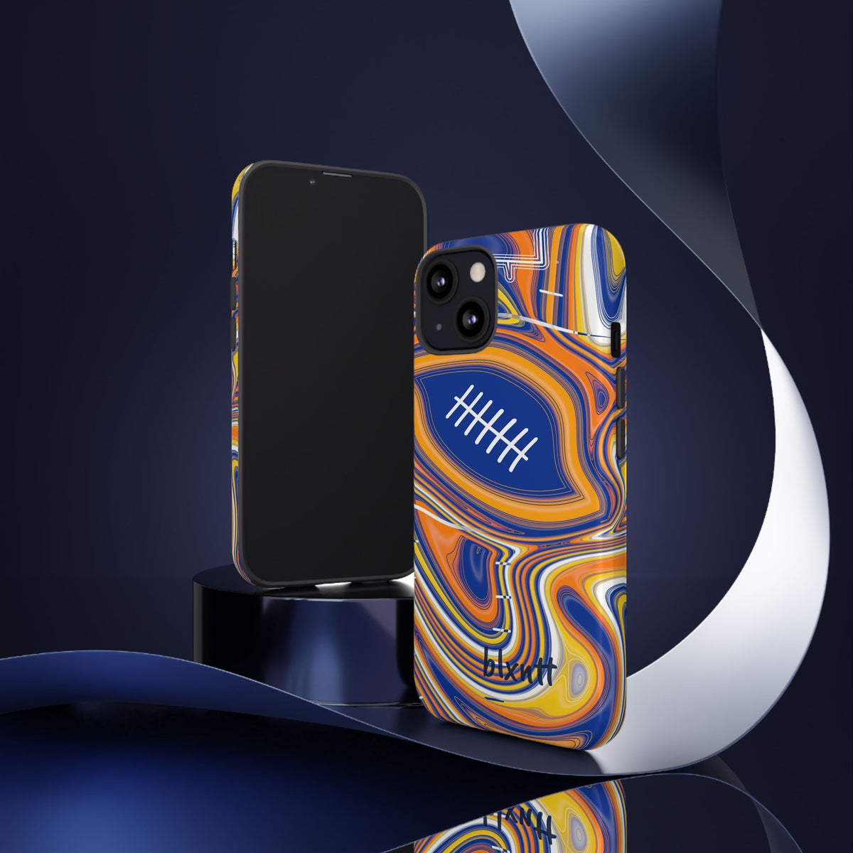 Royal Blue & Yellow Trippy Football Phone Case