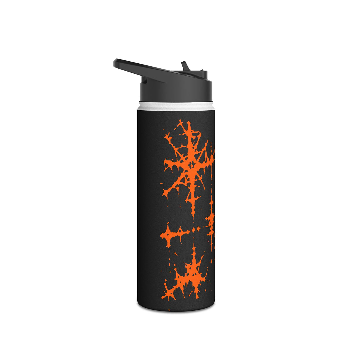 Orange Spiderweb Pumpkin Water Bottle