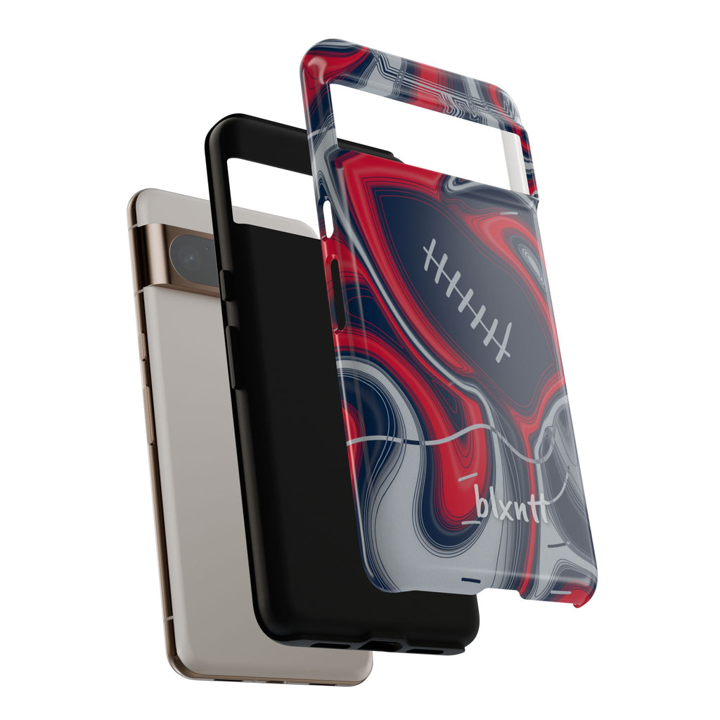 Navy, Red & Silver Trippy Football Phone Case