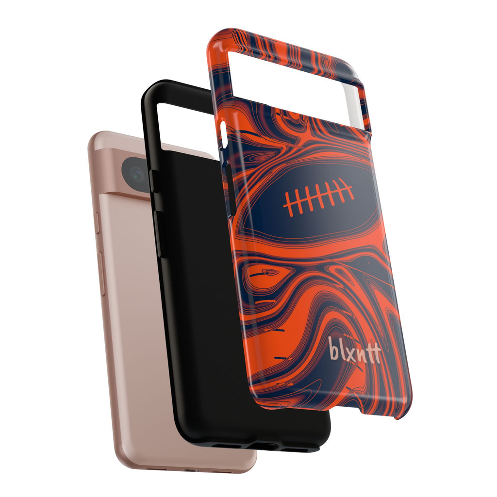 Orange & Navy Trippy Football Phone Case