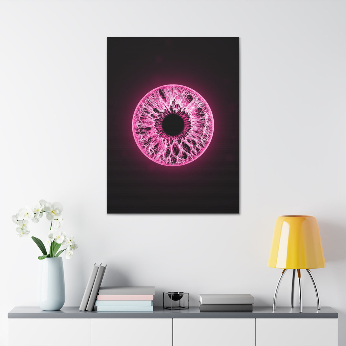 BLXNTT Iris – Lace Web Neon Pink Glossy Canvas