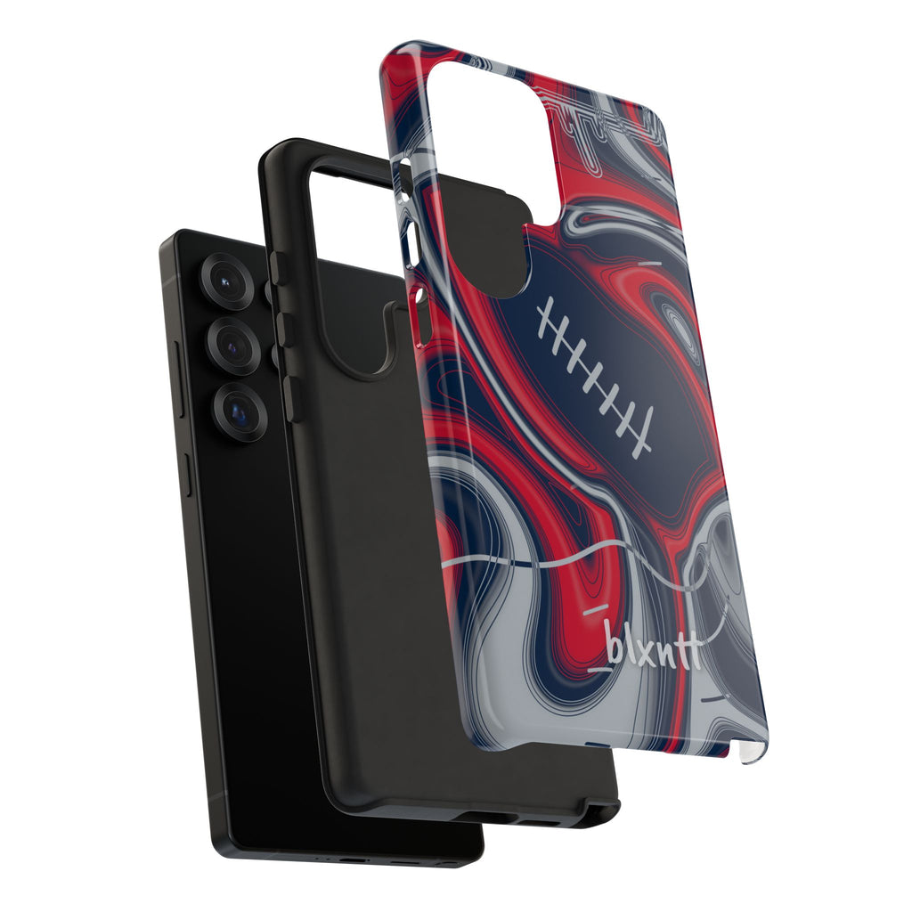 Navy, Red & Silver Trippy Football Phone Case