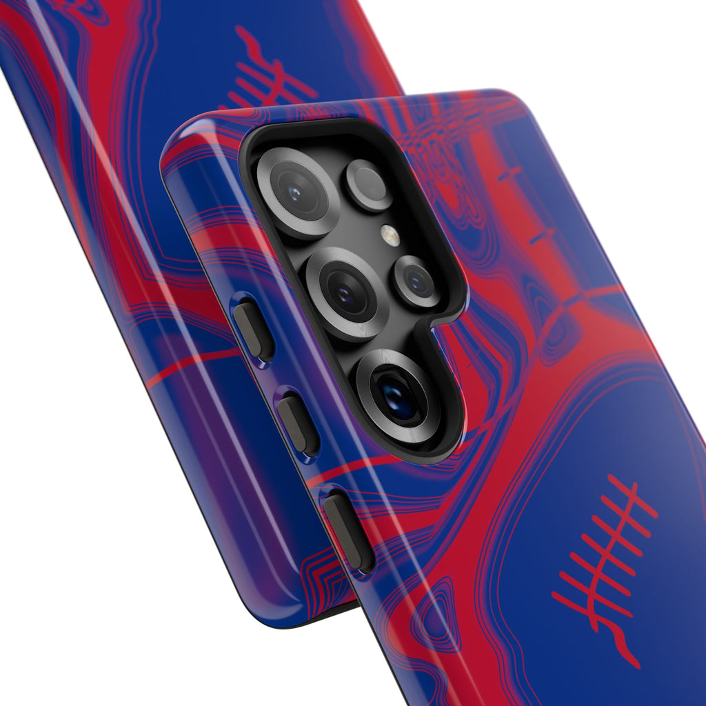 Royal Blue & Red Trippy Football Phone Case