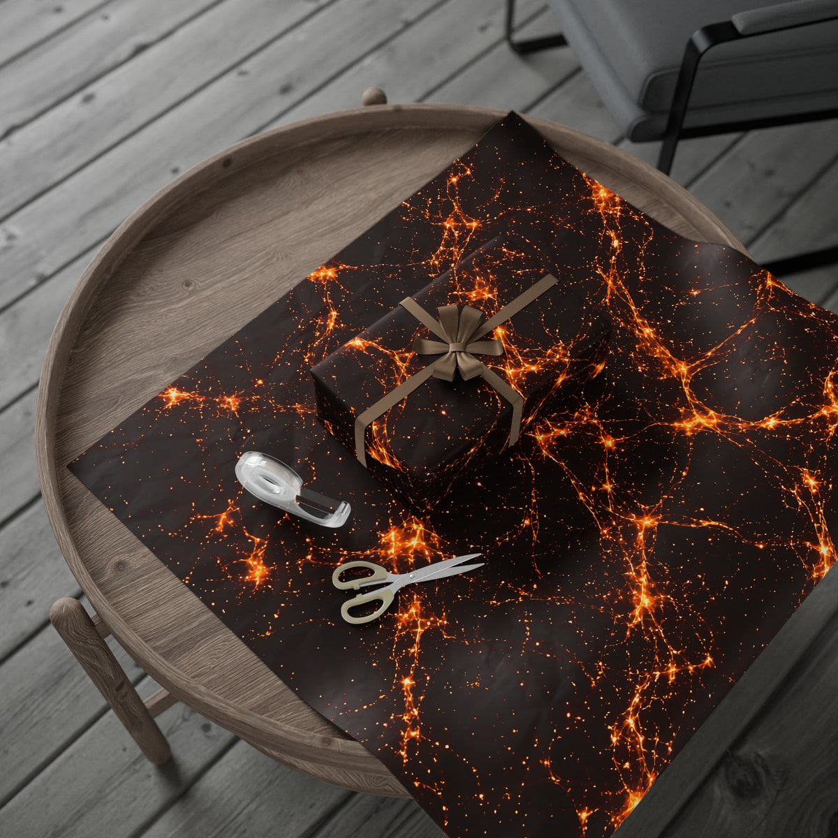 Neon Mycelium - Solar Flare Wrapping Paper