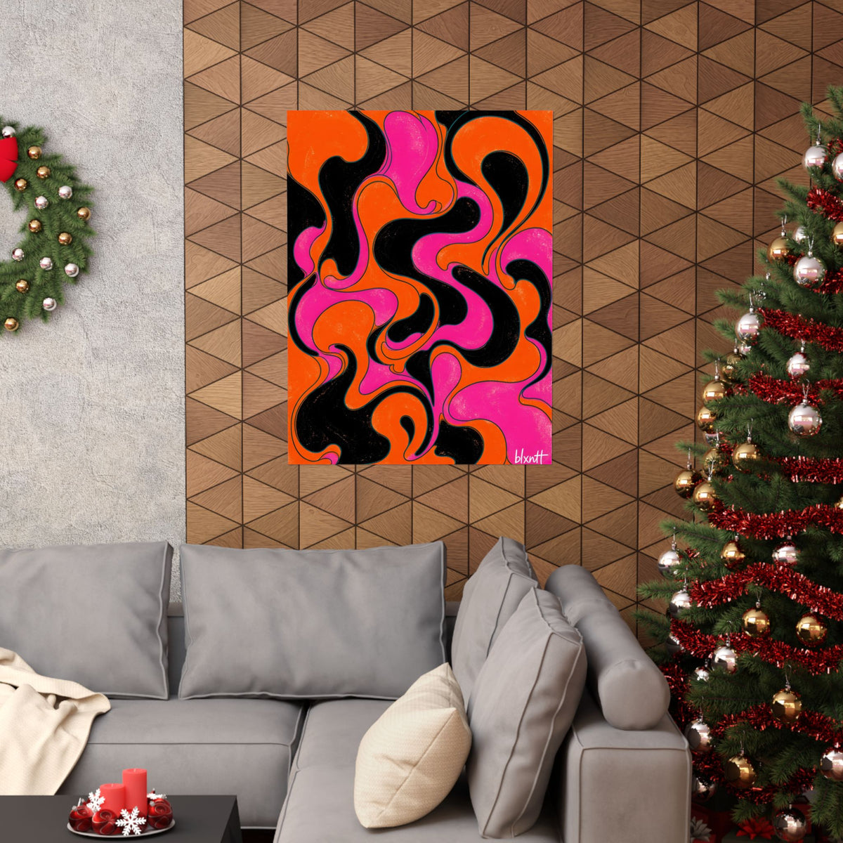 Fillmore Flow - Neon Orange & Magenta Poster