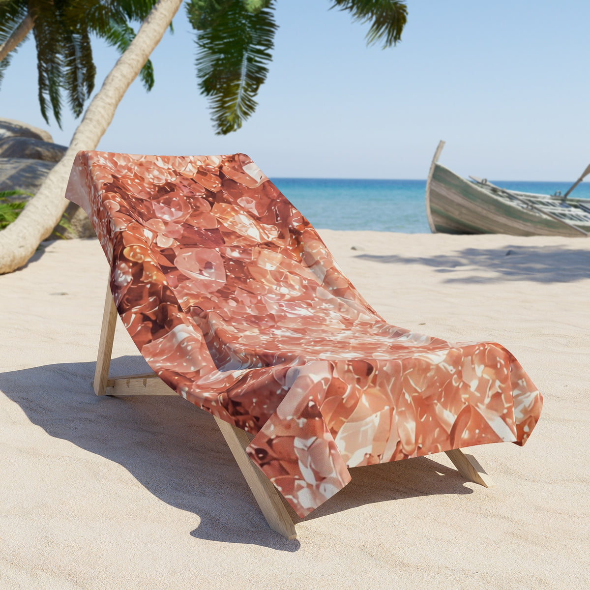 Geode Core - Peach Sorbet Beach Towel