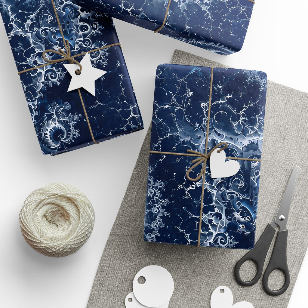 Copper Infinity - Ice Blue & Silver Wrapping Paper