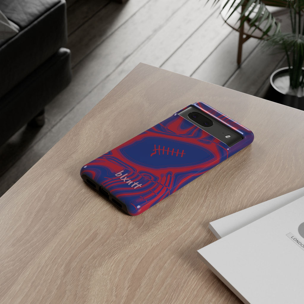 Royal Blue & Red Trippy Football Phone Case