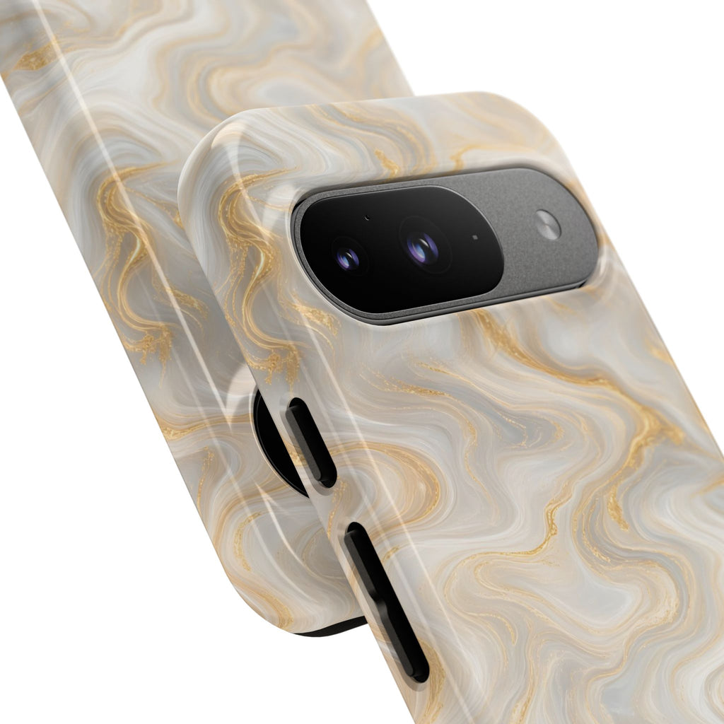 White & Gold Marble Phone Case