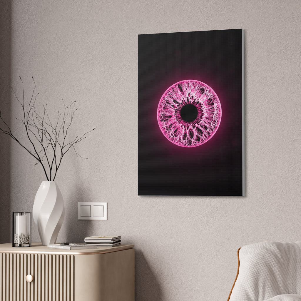 BLXNTT Iris – Lace Web Neon Pink Glossy Canvas