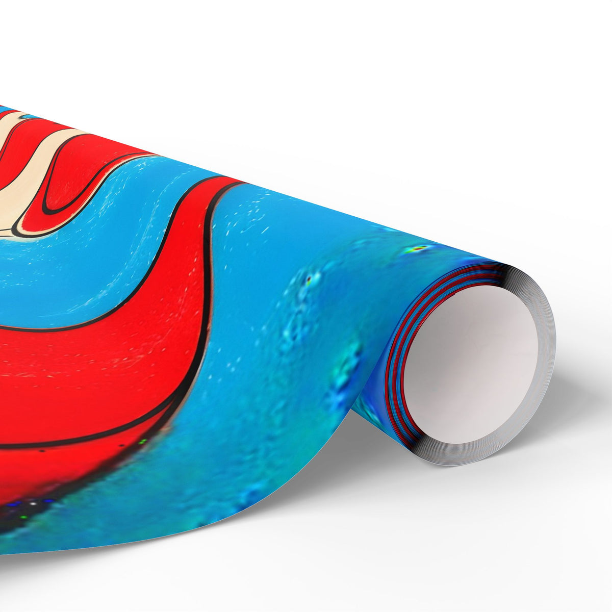 Fillmore Flow - Red, Cyan & Cream Wrapping Paper