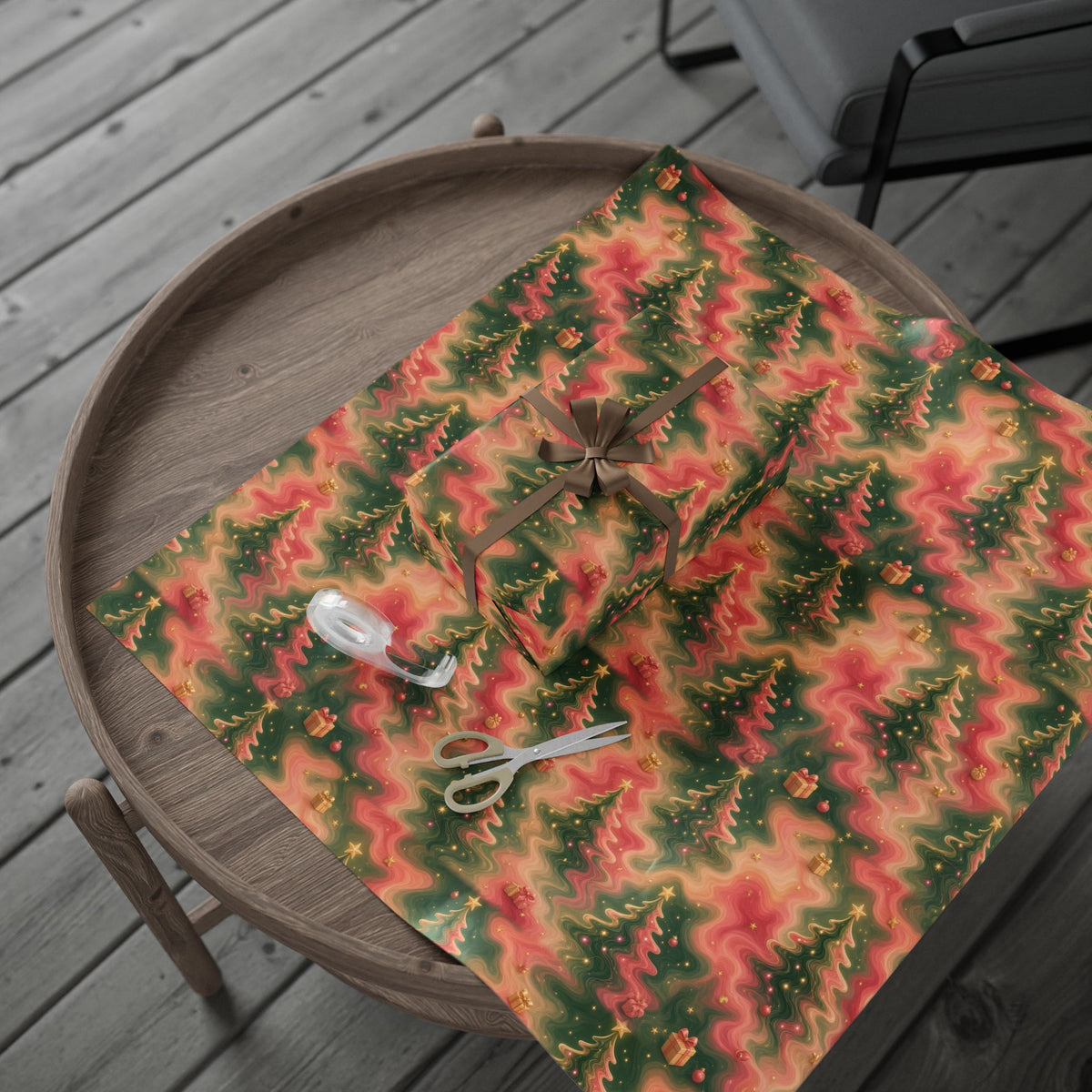 Trees Trippy Christmas Wrapping Paper