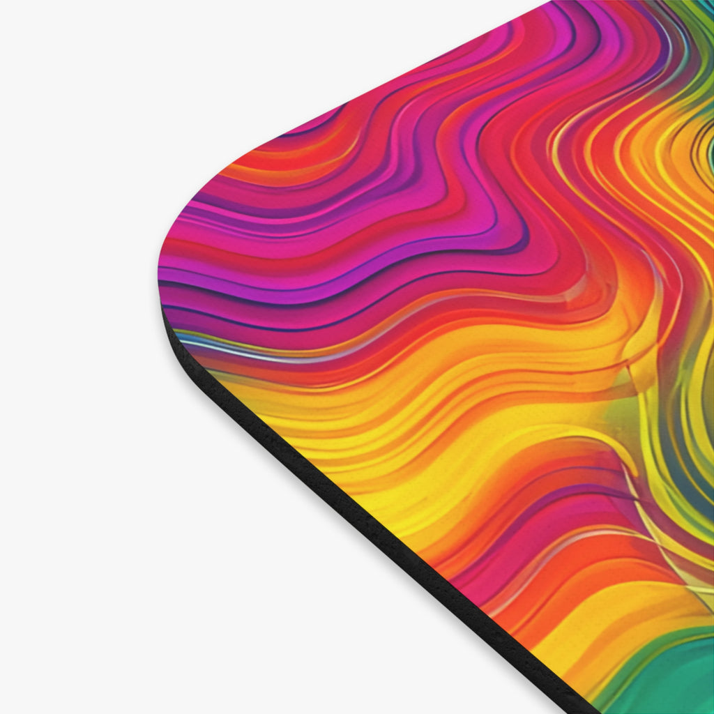 Hypnotic Rainbow Ripple Mouse Pad