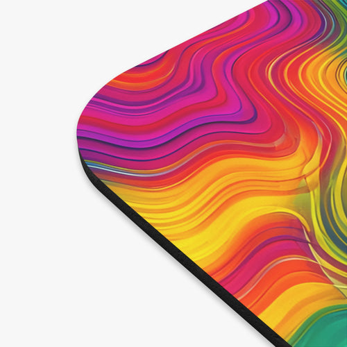 Hypnotic Rainbow Ripple Mouse Pad