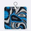 Sky Blue, Black & Silver Trippy Football Acrylic Keychain