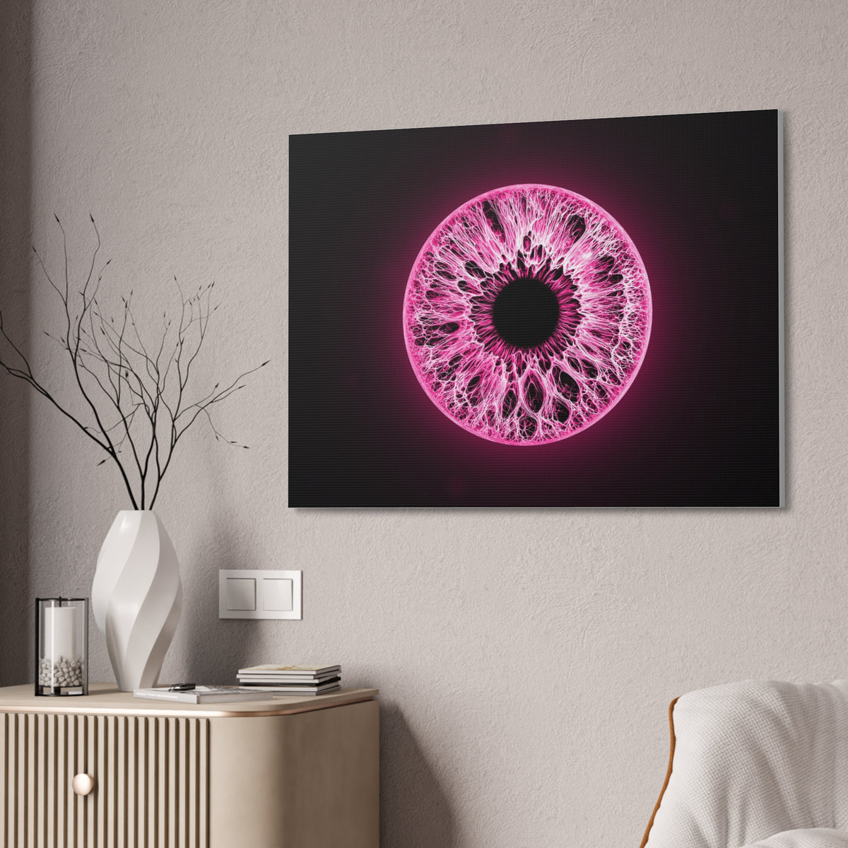 BLXNTT Iris – Lace Web Neon Pink Glossy Canvas