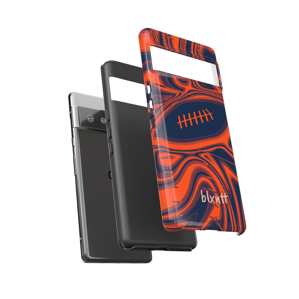 Orange & Navy Trippy Football Phone Case