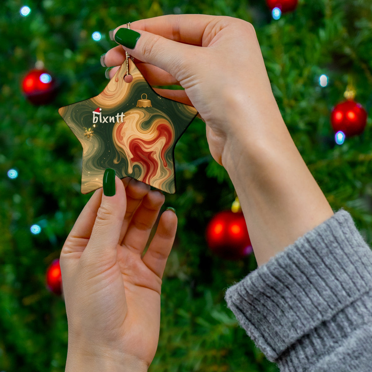 Melting Ornaments Trippy Christmas Ornament