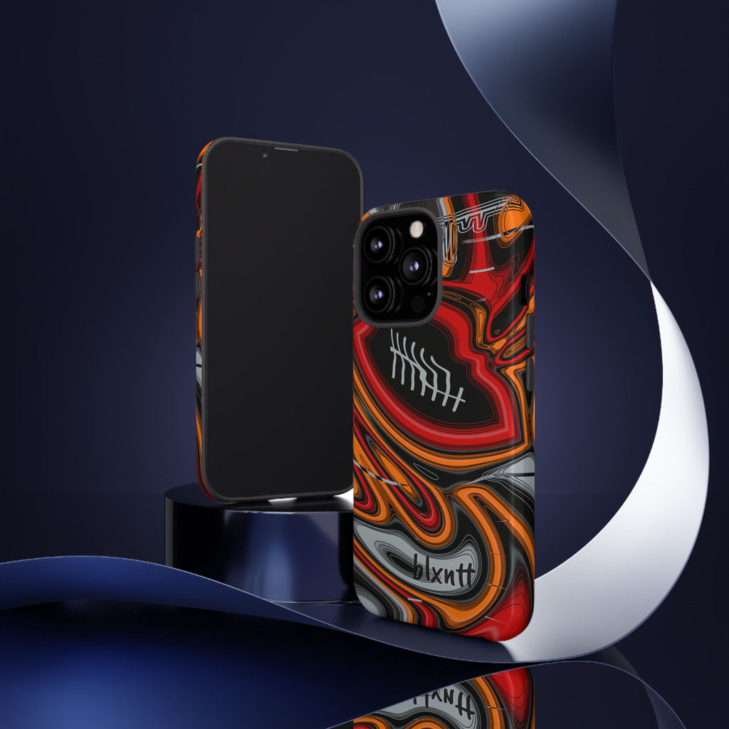 Red, Orange & Pewter Trippy Football Phone Case